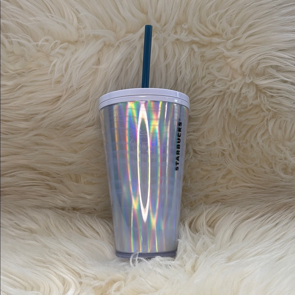 Starbucks Iridescent Tumbler with Blue Straw

Never used